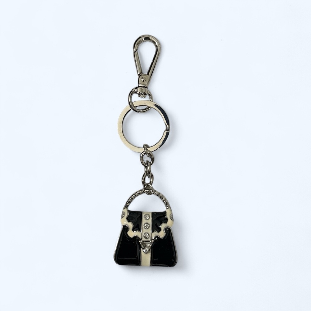 BLINGY Black and Silver Handbag Keychain HEAVY‎